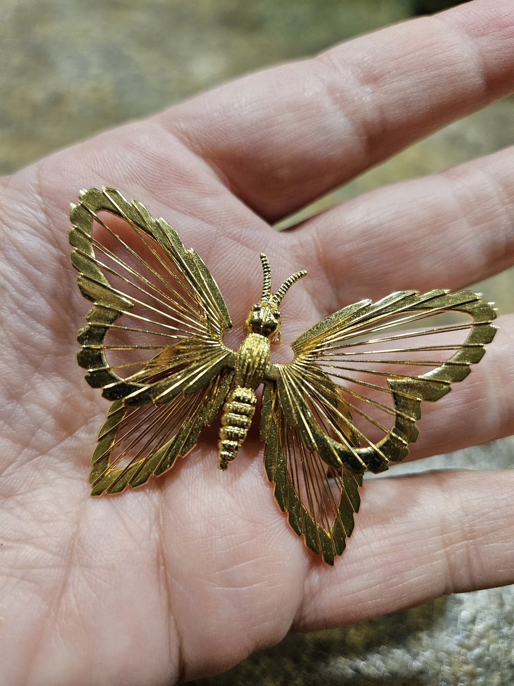 Gold Butterfly Brooch Pin
